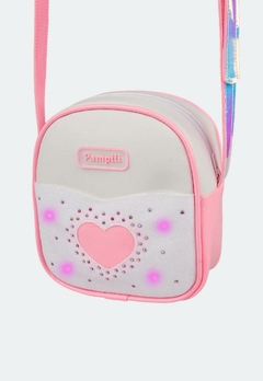 Bolsa Infantil com Led Pampili Seja Luz Strass Glitter Branca e Rosa Neon na internet