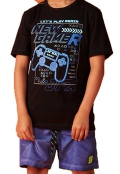 Camiseta Infantil Preto Games Johnny Fox na internet