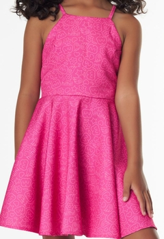 Vestido Rosa Estampado Infantil Hi Angel - comprar online