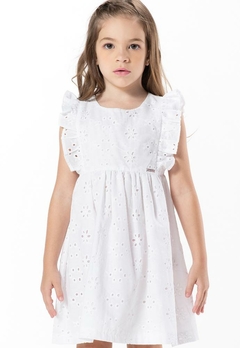 Vestido Infantil Laise Branco Vrasalon