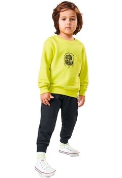 Conjunto Calça Moletom Infantil Verde Neon Ricoo