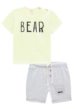 Conjunto Camiseta MC Bear Bermuda Mescla LucBoo