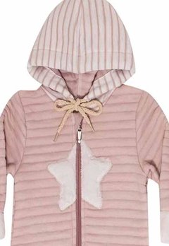 Macacao Rosa Estrela Manga Longa Capuz Nina Go - comprar online