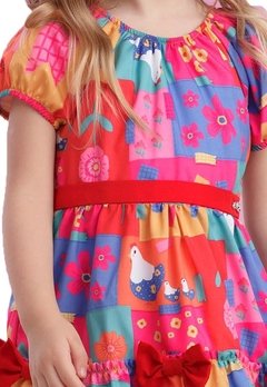 Vestido Infantil Estampado Flores Mon Sucre - comprar online