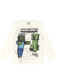 Camiseta Minecraft Infantil Branca Brandili.