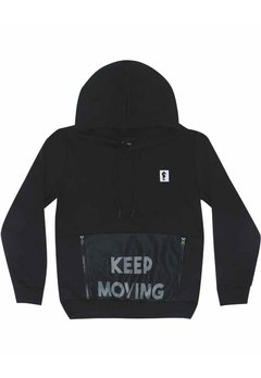 Blusa ML Infantil Preta Keep Moving Onda Marinha - comprar online