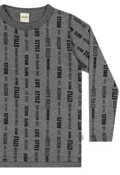 Camiseta Longo Lettering Cinza ELIAN - comprar online