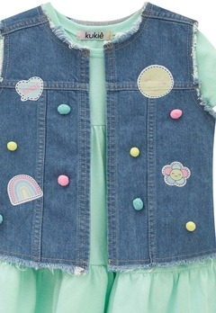 Vestido Infantil Colete Jeans Kukiê - comprar online