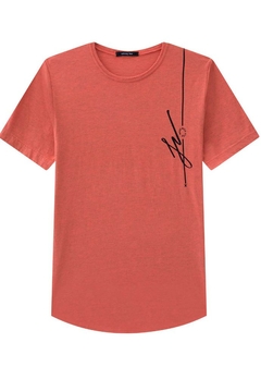 Camiseta Malha Estampada Vermelha Johnny Fox