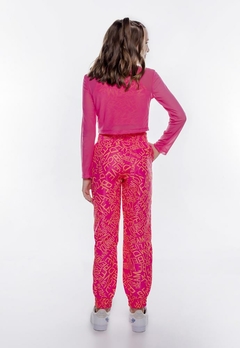 Conjunto Calça Blusa Rosa Estampada Infantil Mylu - comprar online