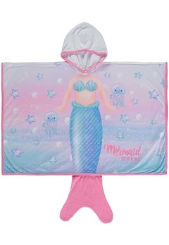 Poncho Infantil Sereia Mermaid Rosa Kukiê - Vim Vi Venci Moda Infantil e Teen