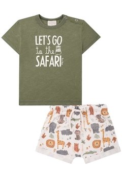 Conjunto Shorts Infantil Verde Let's Go LucBoo