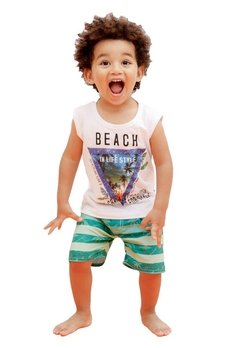 Conjunto Regata Beach Bermuda Verde Passagem Secreta