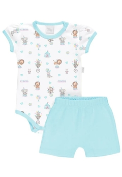 Conjunto Body Bebê Suedine Estampado Anjos Baby