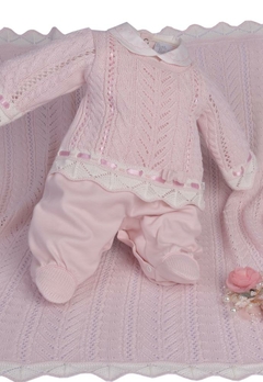 Saída Maternidade Jade Tricot Rosa Beth Bebê - comprar online