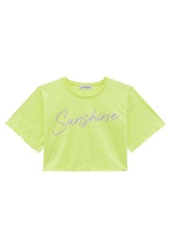 Blusa Boxy MC Sunshine Verde Flúor Vic&Vicky