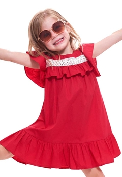 Vestido Infantil Liso Vermelho Antonita