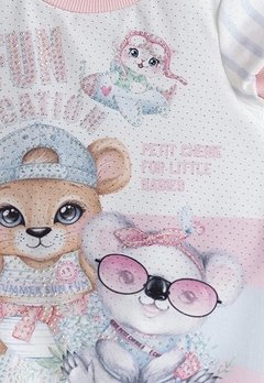 Macacão Curto Estampado Urso Rosa Petit Cherie - comprar online