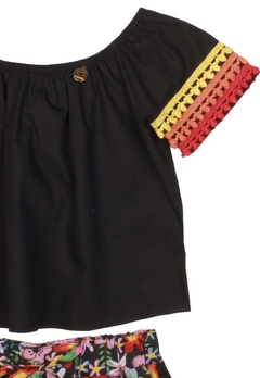 Conjunto Curto Shorts Blusa Preto Precoce - comprar online