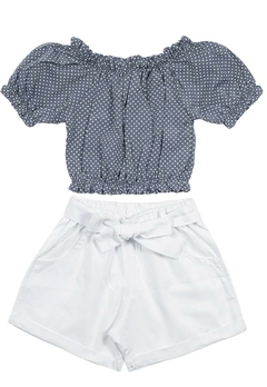 Conjunto Cropped Short Infantil Estampado Preto Vrasalon - comprar online