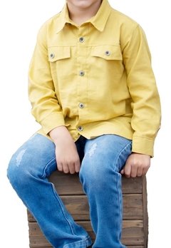 Conjunto Camisa Calça Jeans Amarelo Vigat - comprar online