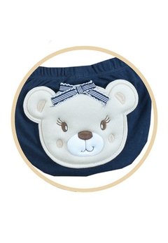 Conjunto Tapa Fralda Estampado Urso Azul Marinho Upi Uli - comprar online