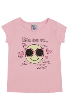 Conjunto Blusa Short Infantil Rosa Pulla Bulla - comprar online