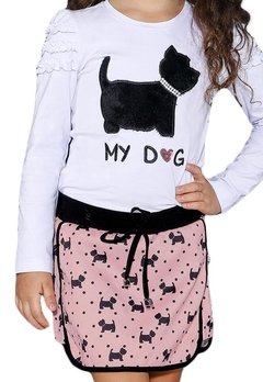 Conjunto Blusa Longo Shorts My Dog Rosa Planet Kids - comprar online