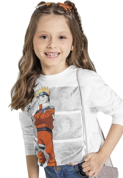 Camiseta Branca Estampada Naruto Infantil Brandili - comprar online