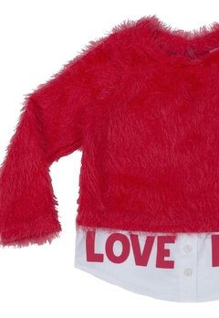 Casaco Longo Tricot Fluffy Vermelho Momi - comprar online