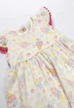 Vestido Cotton Babado Estampa Sorvetes Anjos Baby - comprar online