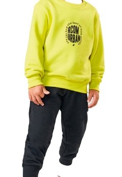 Conjunto Calça Moletom Infantil Verde Neon Ricoo - comprar online