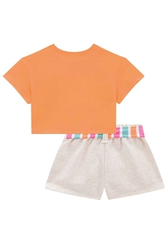 Conjunto Infantil Boxy Shorts Laranja Kukiê - comprar online
