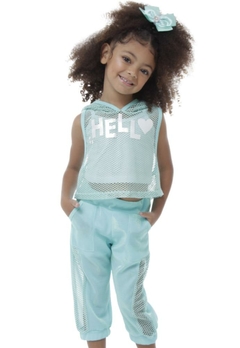 Conjunto Blusa Calça Infantil Verde Carol e Dani