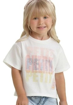 Blusa Infantil Strass Branco Petit Cherie