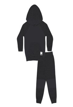 Conjunto Calça Infantil Manga Longa Capuz Preto Catavento