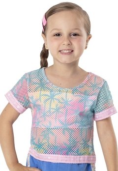 Blusa MC Verão Surf Girl Estampado Mon Sucré - comprar online