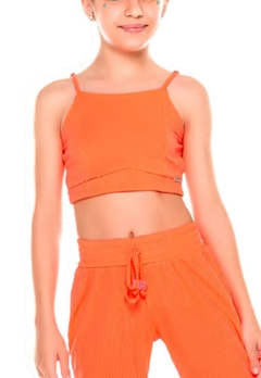 Conjunto Cropped Calça Laranja Mylu - comprar online