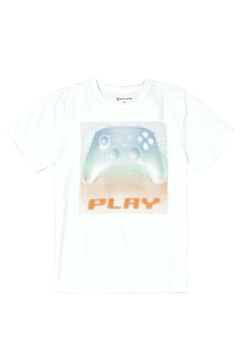 Camiseta Branca Controle Play Infantil Brandili