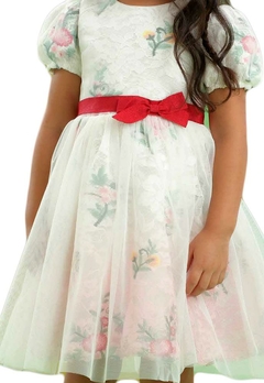 Vestido Floral Infantil Festa Verde Petit Cherrie - comprar online