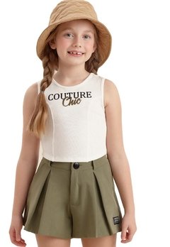 Conjunto Saia Infantil Verde Couture Petit Cherrie