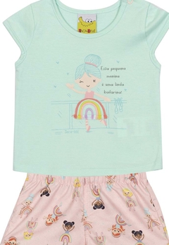 Conjunto Blusa Short Infantil Estampado Verde Nini & Bambini - comprar online