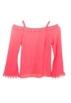 Blusa Infantil ML Ciganinha Rosa Vic&Vicky