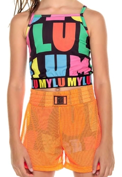 Conjunto Cropped Shorts Laranja Mylu - comprar online