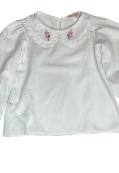 Camisa Longa Branca Gola Infantil Petit Cherie - comprar online