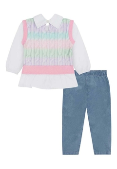 Conjunto Blusa Calça Jeans Infantil Kukiê - comprar online