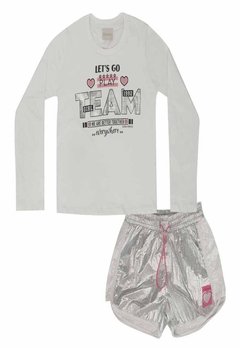 Conjunto Short Infantil Manga Longa Branco Catavento - comprar online