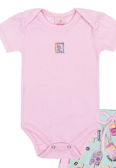 Conjunto Infantil Body Saia Rosa Abrange - comprar online