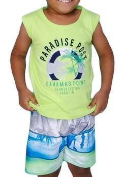 Conjunto Bermuda Infantil Amarelo Paradise Post Passagem Secreta - comprar online