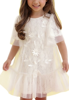 Vestido Infantil Bordado Off White Petit Cherie - comprar online